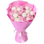 Букет из 21 пиона нежный микс