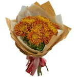 Букет из 7 оранжевых одноголовых хризантем